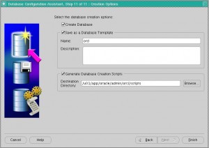 Selecione Create Database, Save as a Database Template (Será um Template para criar novos bancos de dados com a mesma configuração) e Generate Database Creation Scripts. Clique em Finish. cdb17 300x212 Selecione Create Database, Save as a Database Template (Será um Template para criar novos bancos de dados com a mesma configuração) e Generate Database Creation Scripts. Clique em Finish.